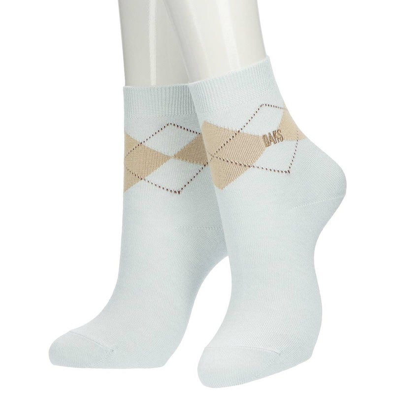 DAKSダックス日本製履き口ソフトレーヨンシルク混DAKS刺繍アーガイルクルー丈レディースソックス靴下女性プレゼントギフト03367010
