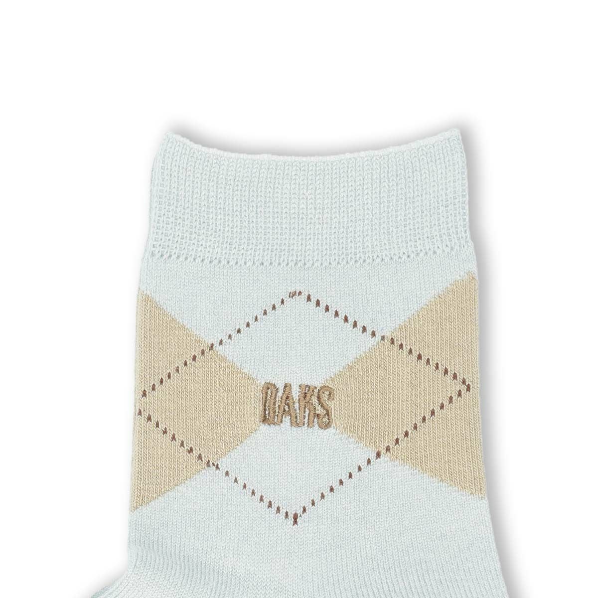 DAKSダックス日本製履き口ソフトレーヨンシルク混DAKS刺繍アーガイルクルー丈レディースソックス靴下女性プレゼントギフト03367010