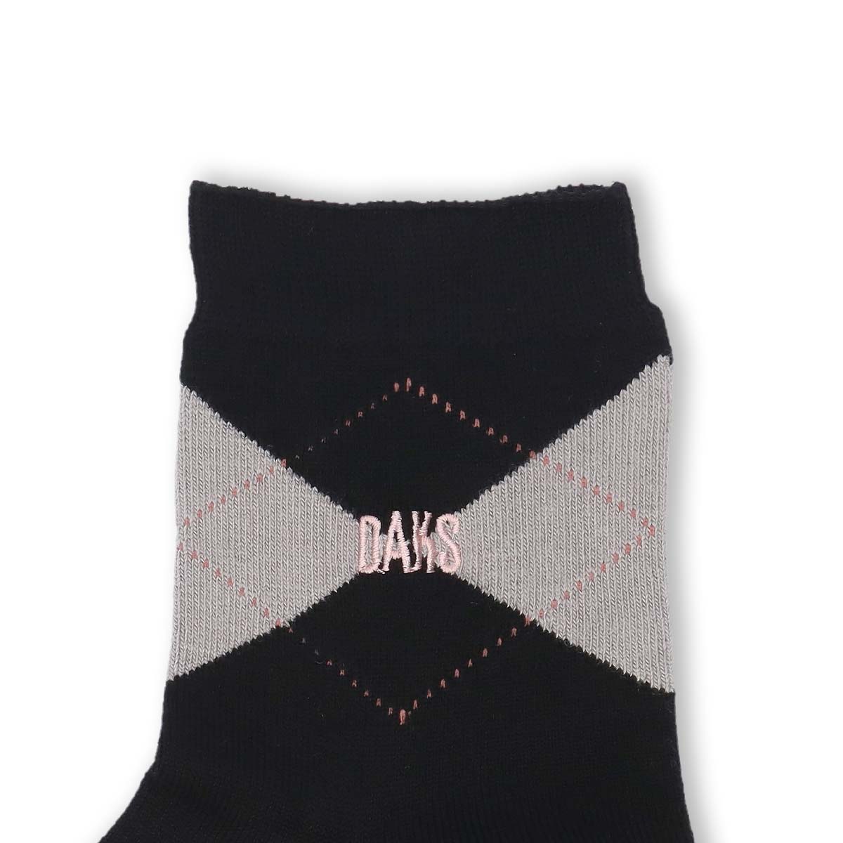 DAKSダックス日本製履き口ソフトレーヨンシルク混DAKS刺繍アーガイルクルー丈レディースソックス靴下女性プレゼントギフト03367010
