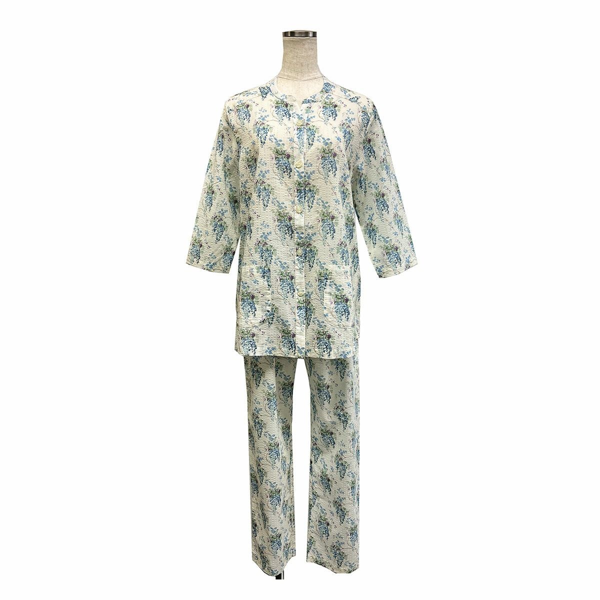Laura Ashley パジャマ 上下セット ウィステリア柄 80ローンリップル