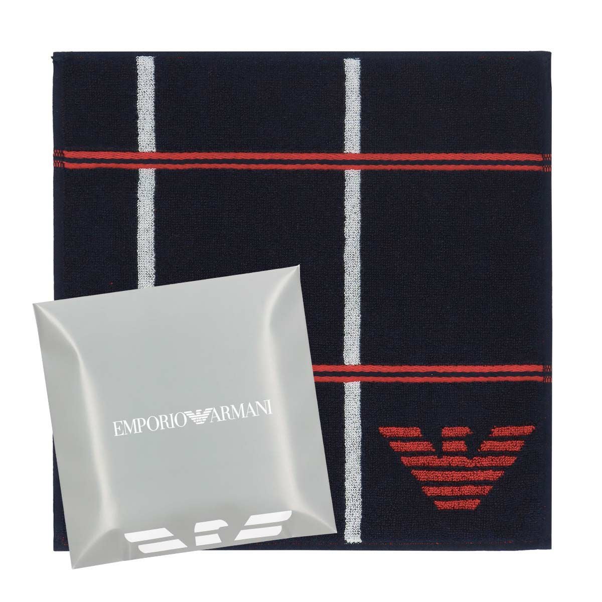 EMPORIO ARMANI ミニタオル タッターソール柄 綿100％ メンズ【365日