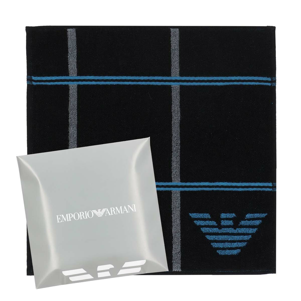 EMPORIO ARMANI ミニタオル タッターソール柄 綿100％ メンズ【365日