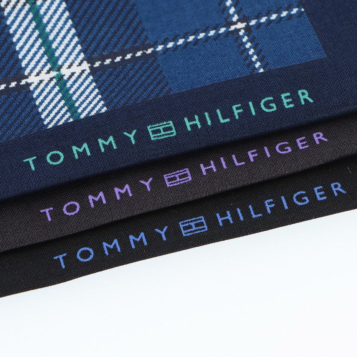 TOMMY HILFIGER ハンカチ マドラスチェック柄 綿100％ メンズ 【365日