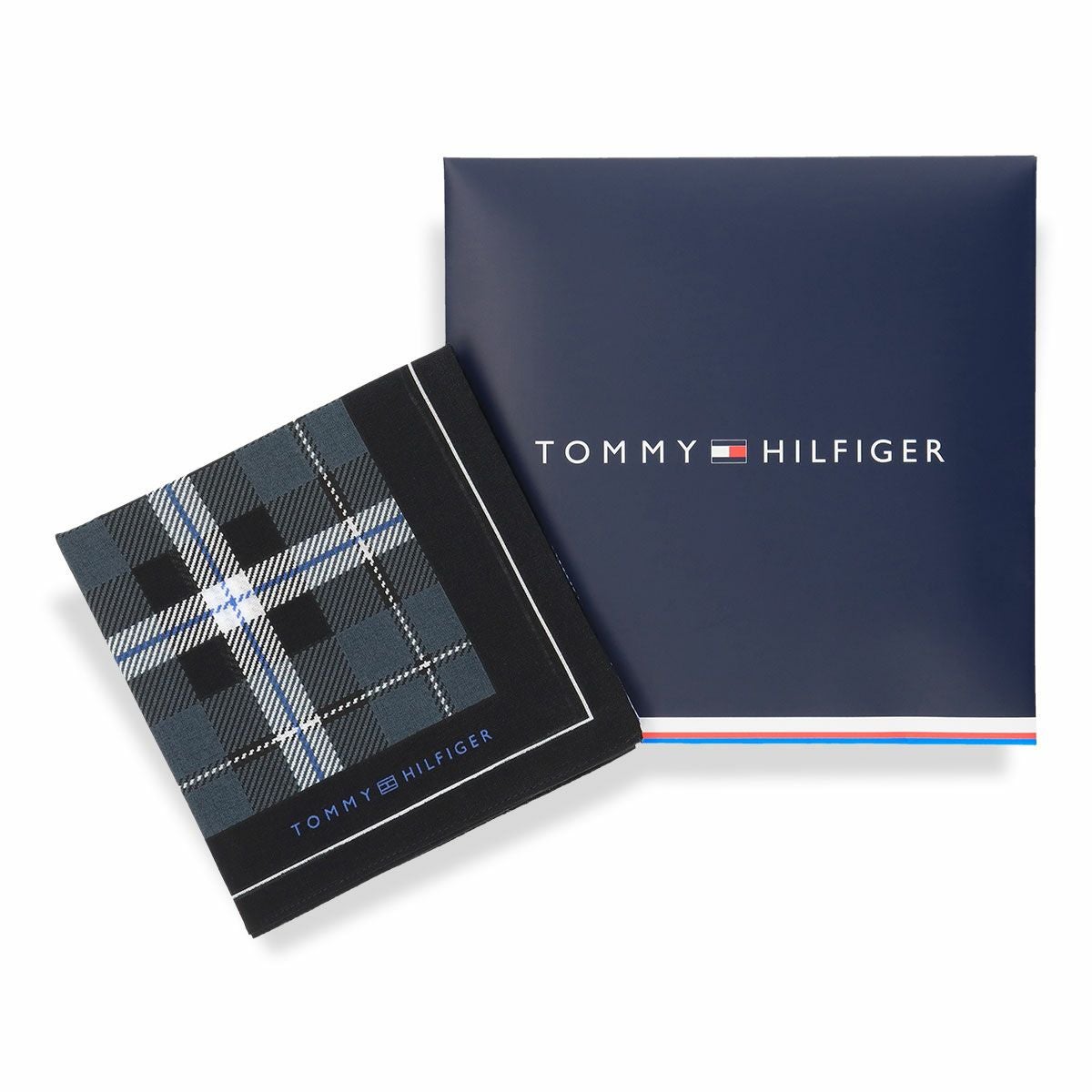 TOMMY HILFIGER ハンカチ マドラスチェック柄 綿100％ メンズ 【365日