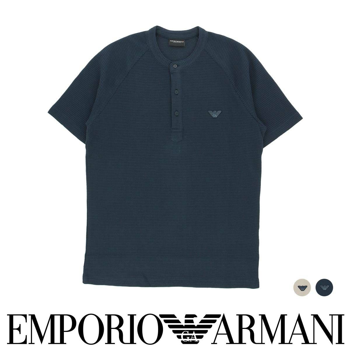 50%OFF EMPORIO ARMANI エンポリオ アルマーニ WAFFLE TERRY ヘンリー