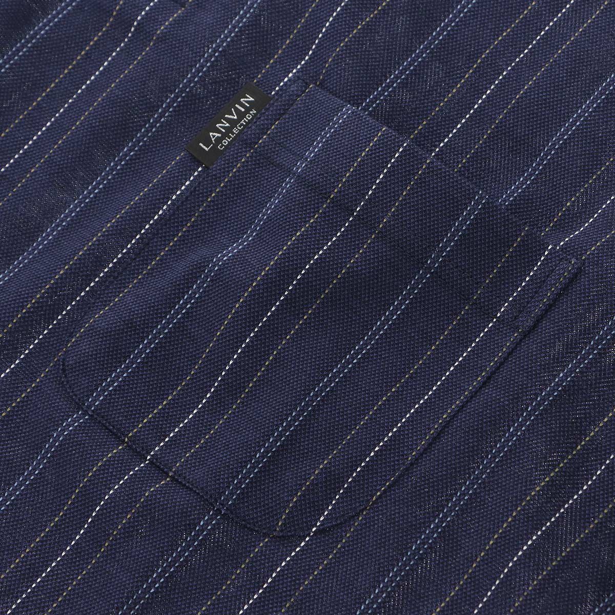 LANVINCOLLECTIONランバンコレクション上下セット【LLサイズ】先染めガンビートジャガード天竺無地綿100％日本製半袖ラウンジウェア大きいサイズメンズ男性紳士部屋着プレゼントギフト54443009