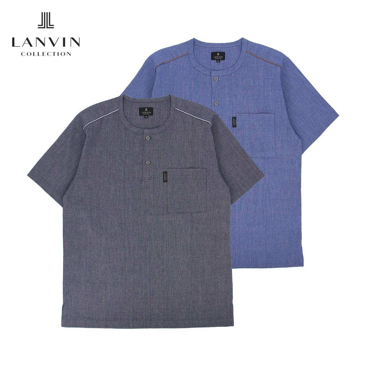 LANVIN COLLECTION しじら楊柳 半袖 トップス【M・Lサイズ】 メンズ