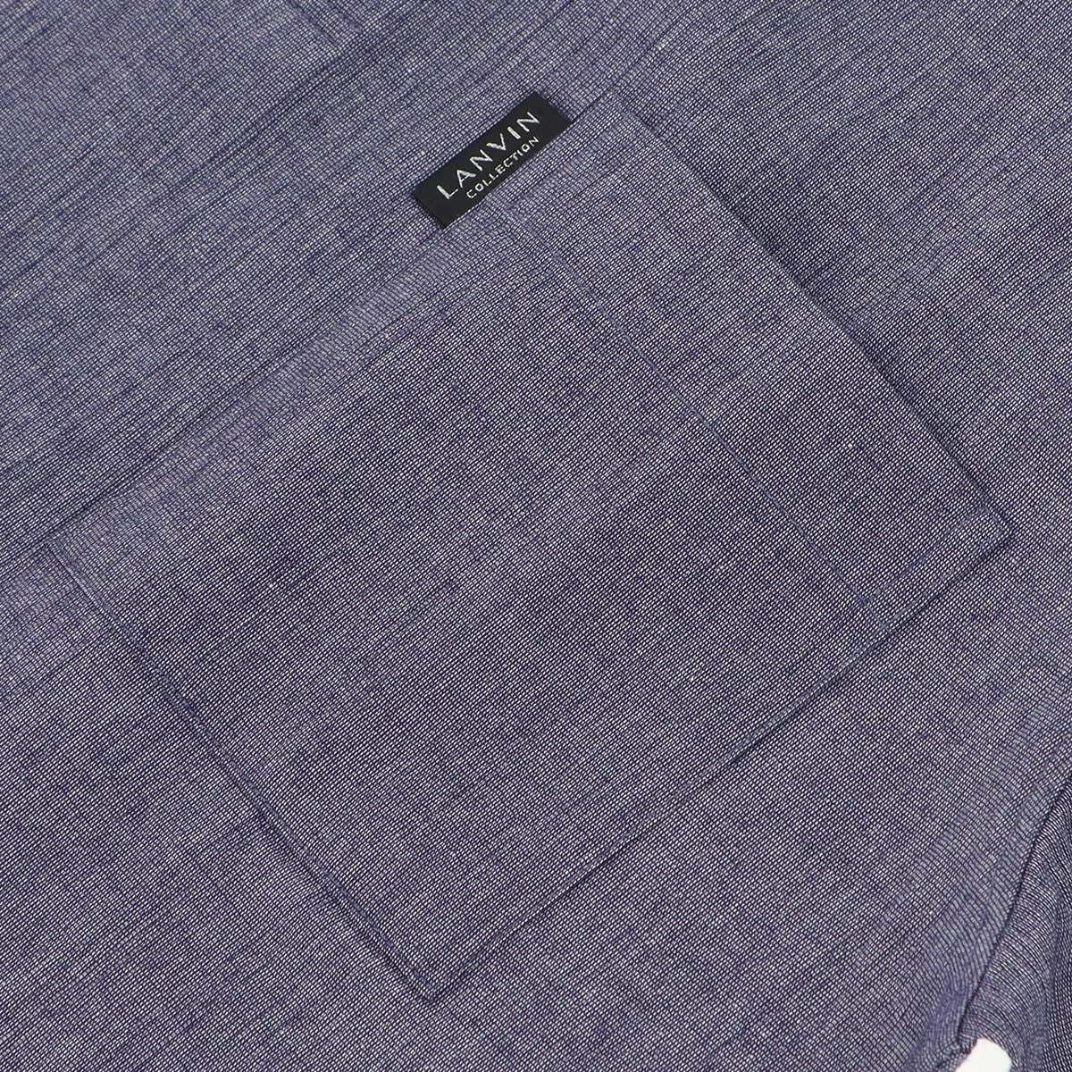 LANVINCOLLECTIONランバンコレクション【M・Lサイズ】綿100％しじら楊柳パジャマメンズ半袖トップス男性紳士部屋着ブランド薄手夏用プレゼントギフト54444013