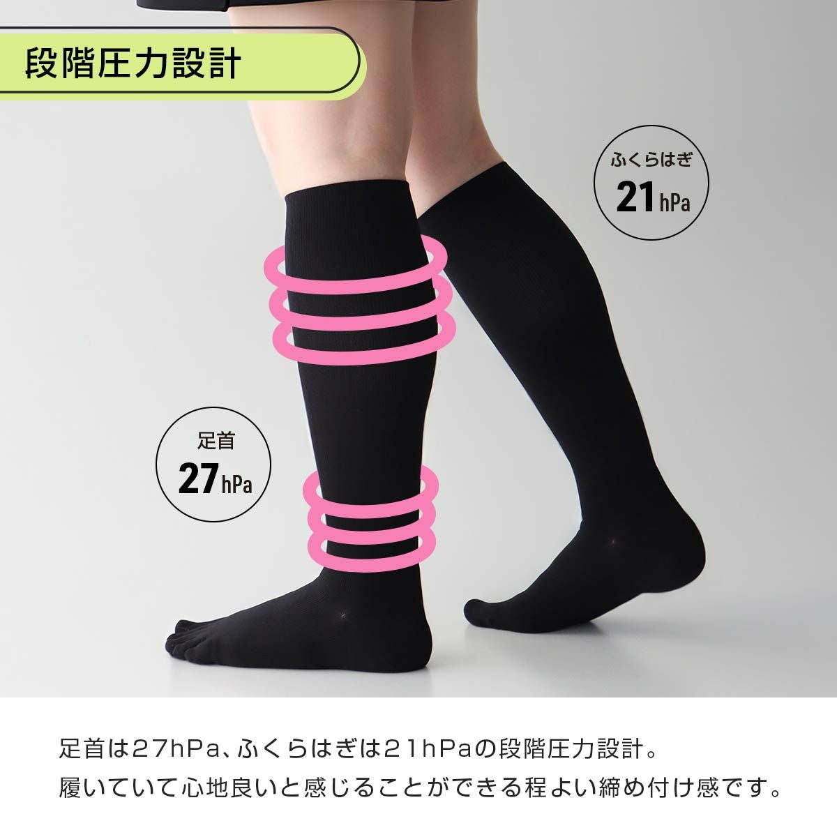 NAIGAI COMFORT 5本指 着圧ソックス【ハイソックス】 レディース 日本