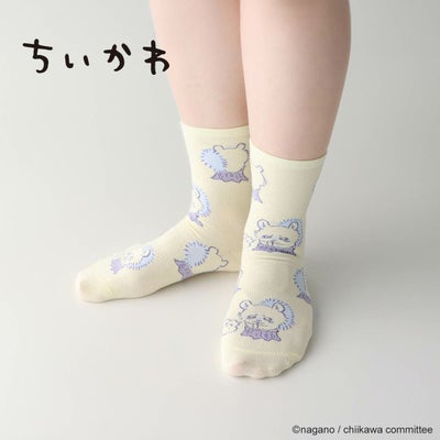ちいかわモモンガ総柄クルー丈ソックス靴下レディースキャラクター03197010