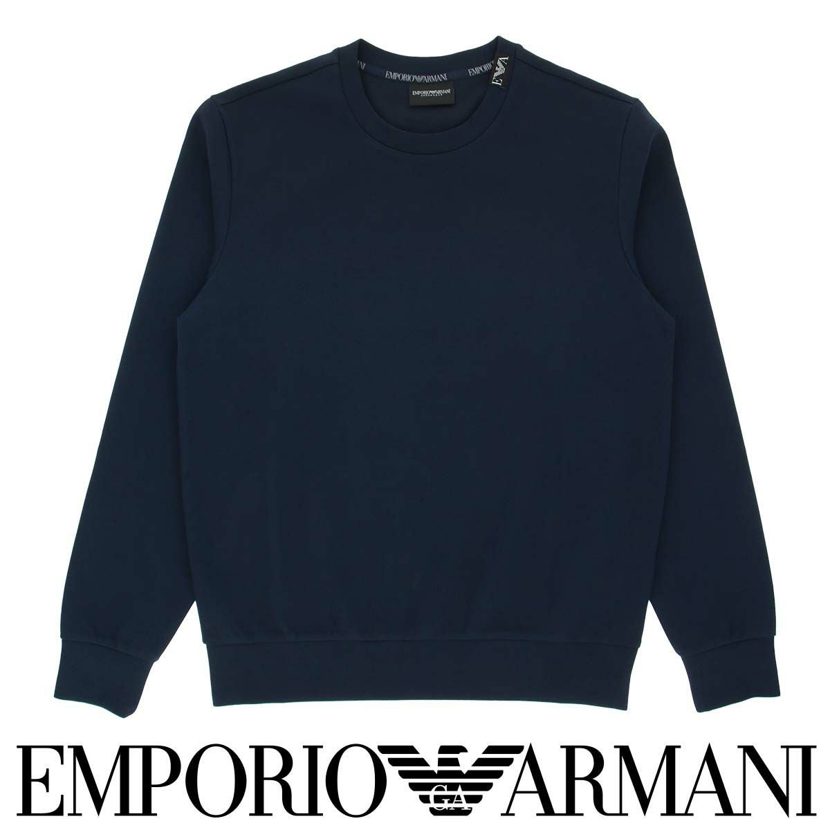 50%OFF EMPORIO ARMANI STRECH PIQUET TERRY CREE NECK SWEATSHIRT