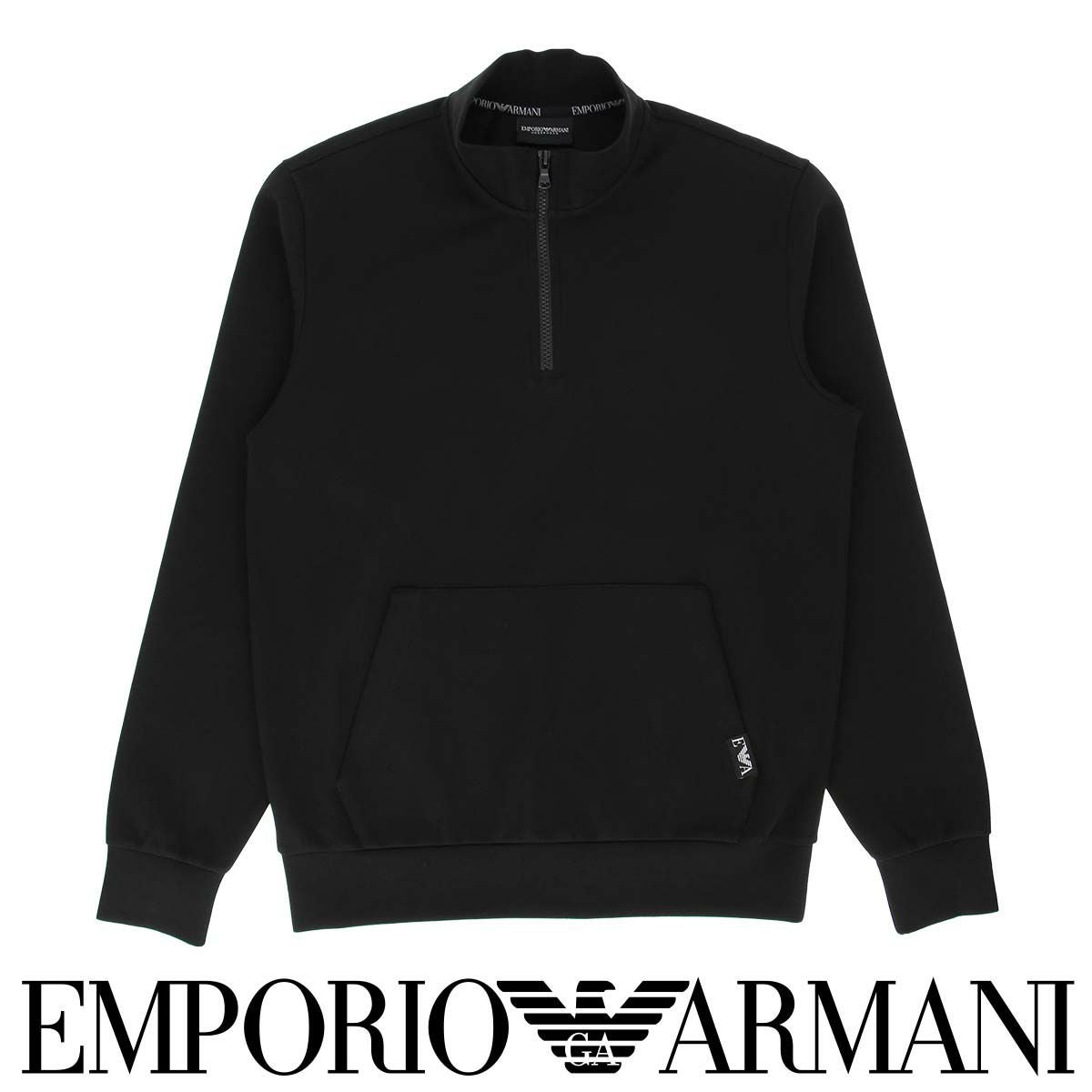 50%OFF EMPORIO ARMANI ストレッチ PIQUET TERRY HALFZIP スウェット