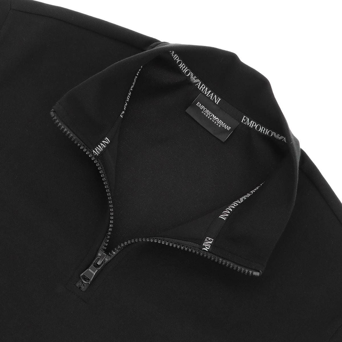 EMPORIO ARMANI ストレッチ PIQUET TERRY HALFZIP スウェット ラウンジ