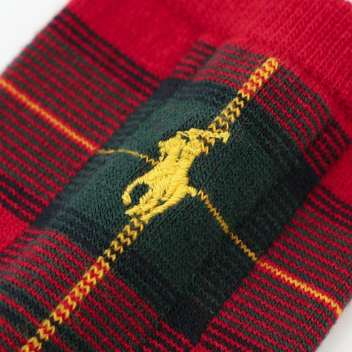POLO RALPH LAUREN 日本製 ラム毛混 タータンチェック クルー丈