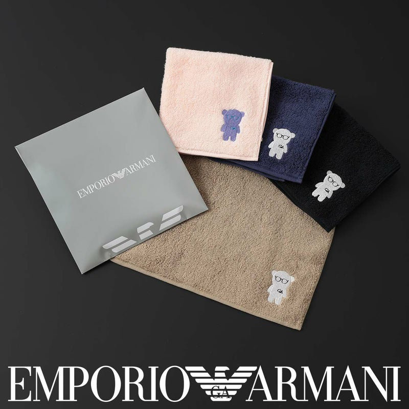 EMPORIOARMANI(エンポリオアルマーニ)EAマンガベア刺?綿100％タオルミニタオルハンドタオルハンカチブランド男性メンズ無料ラッピングギフトプレセント02340025