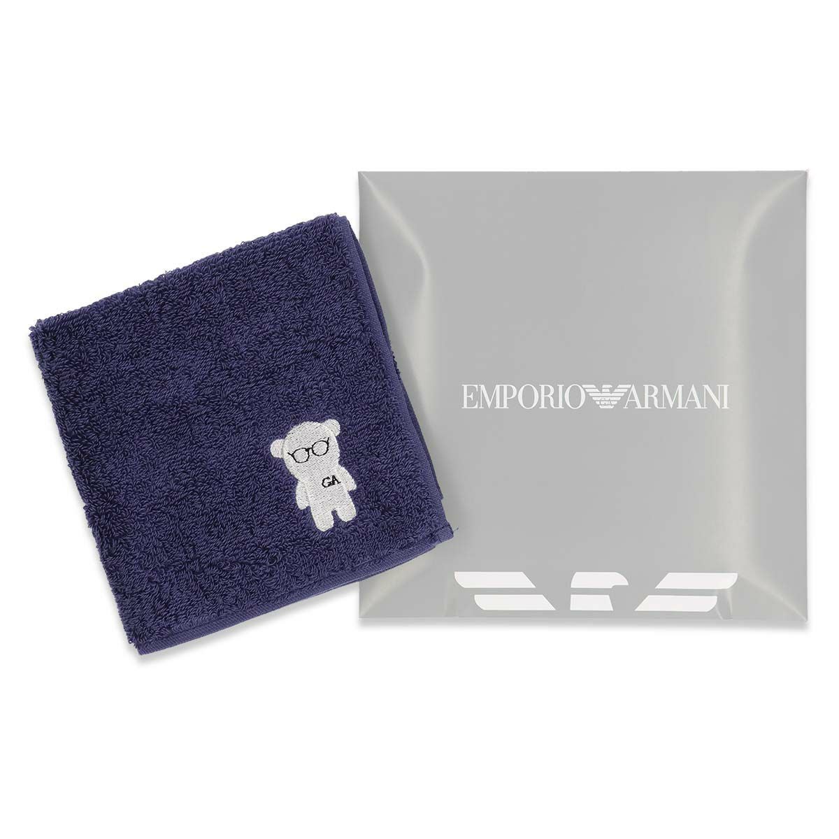 EMPORIO ARMANI EA マンガベア 綿100％ ミニタオル メンズ【365日最短