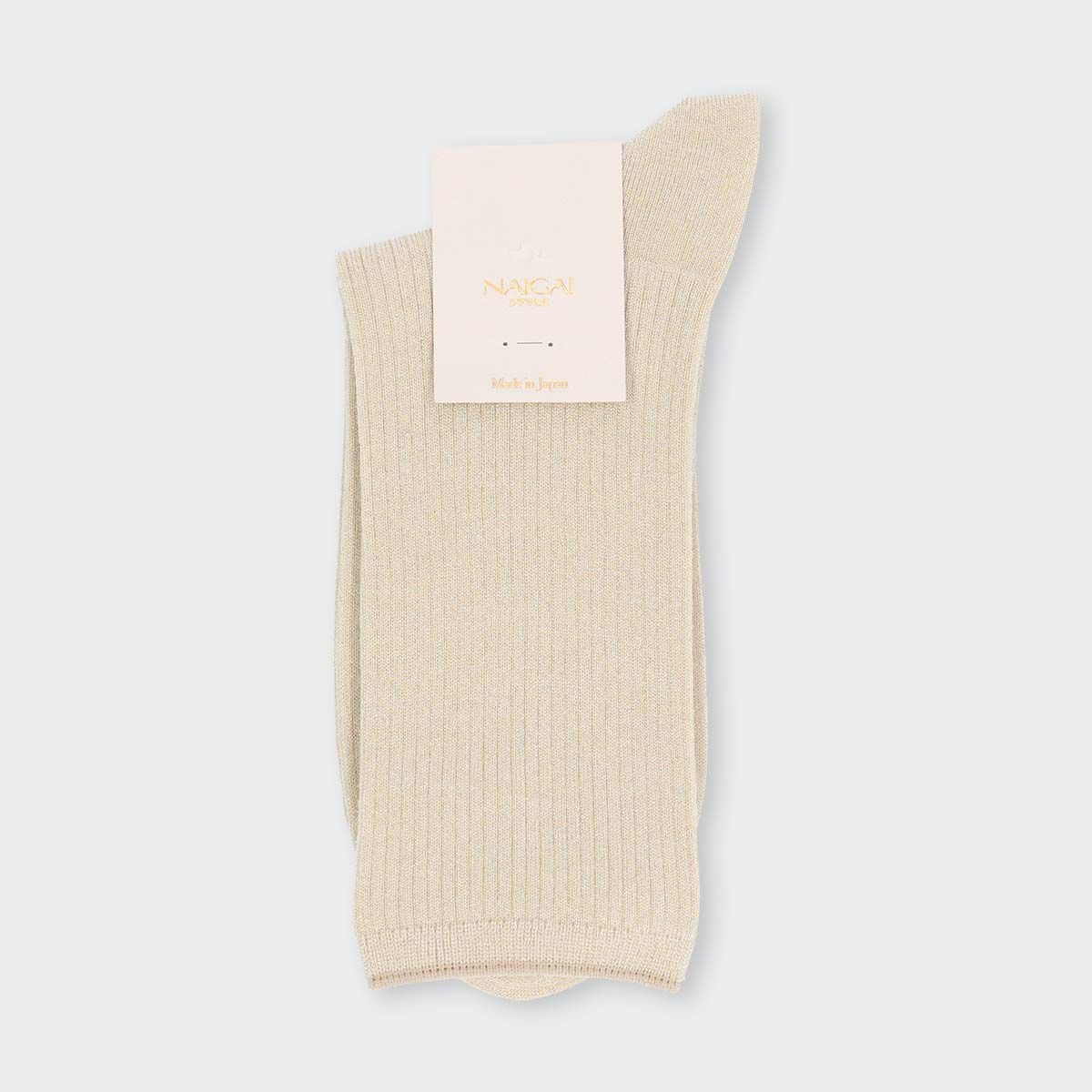 NAIGAISTYLEナイガイスタイル日本製ラメリブベーシッククルー丈レディースソックス靴下女性婦人プレゼントギフト03098207