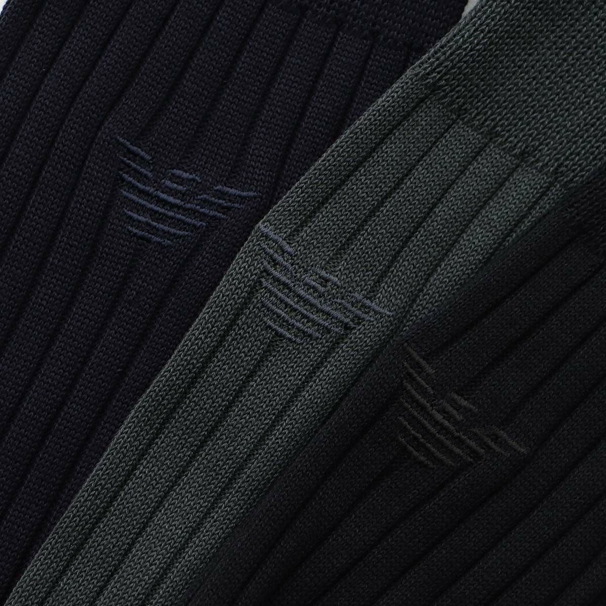 3足セット】 EMPORIO ARMANI Dress ビジネスソックス リブ 綿混 クルー