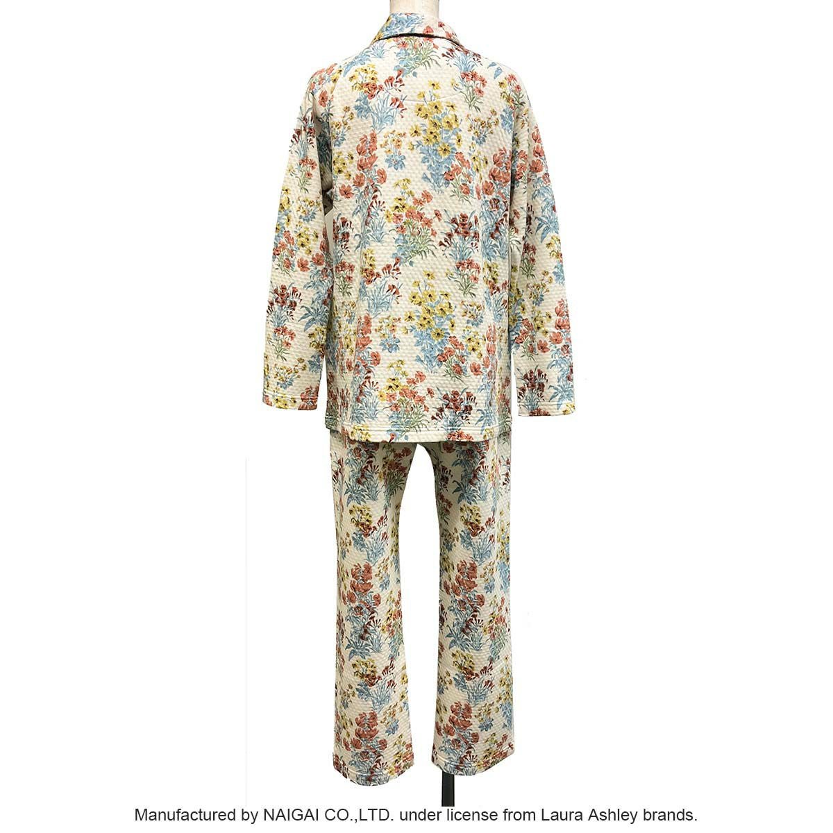 Laura Ashley メーガン柄 中わた ニットキルト 長袖 パジャマ上下