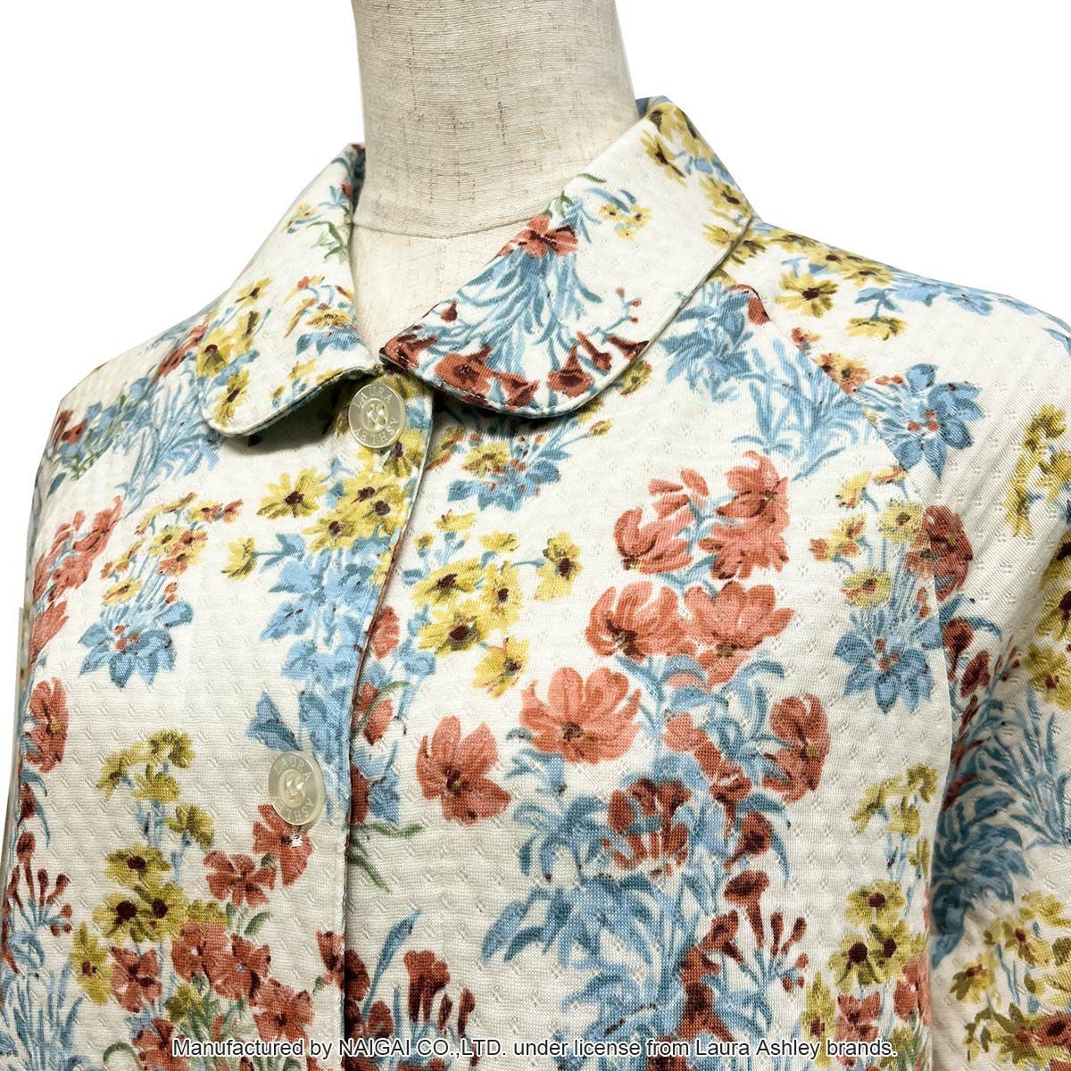 Laura Ashley メーガン柄 中わた ニットキルト 長袖 パジャマ上下