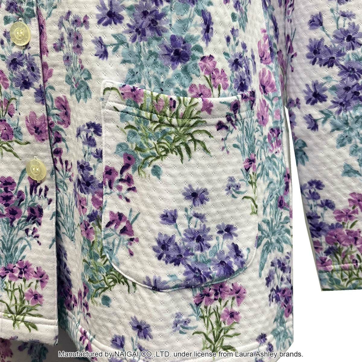 LAURA ASHLEY 花柄長袖パジャマ Laura Ashley メーガン柄 中わた ニットキルト 長袖 パジャマ上下