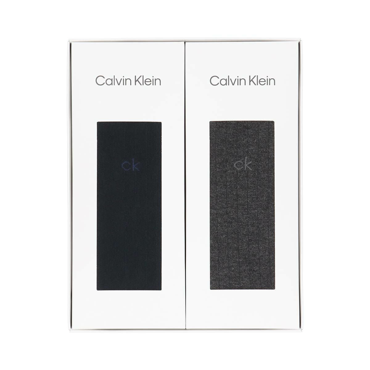 Calvin Klein 箱入り ビジネス靴下 2足セット リブ編み 抗菌防臭 Calvin Klein 箱入り ビジネス靴下 2足セット リブ編み 抗菌防臭
