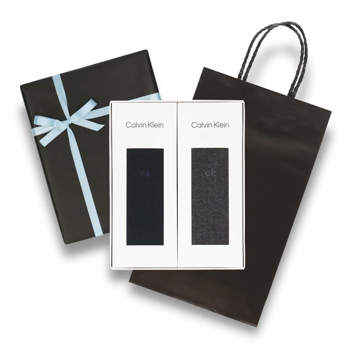手提げ紙袋付き 2足組ギフトセット Calvin Klein オールシーズン用