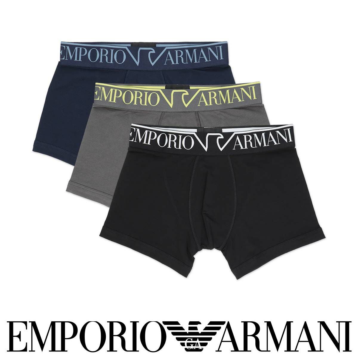EMPORIO ARMANI メガロゴ ボクサーブリーフ 前閉じ EUサイズ メンズ EMPORIO ARMANI メガロゴ ボクサーブリーフ 前閉じ EUサイズ メンズ