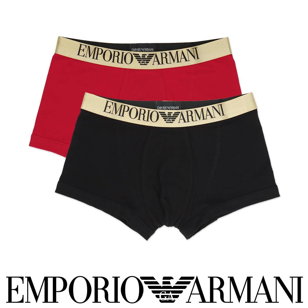 EMPORIO ARMANI シャイニーロゴ ボクサーパンツ 前閉じ EUサイズ