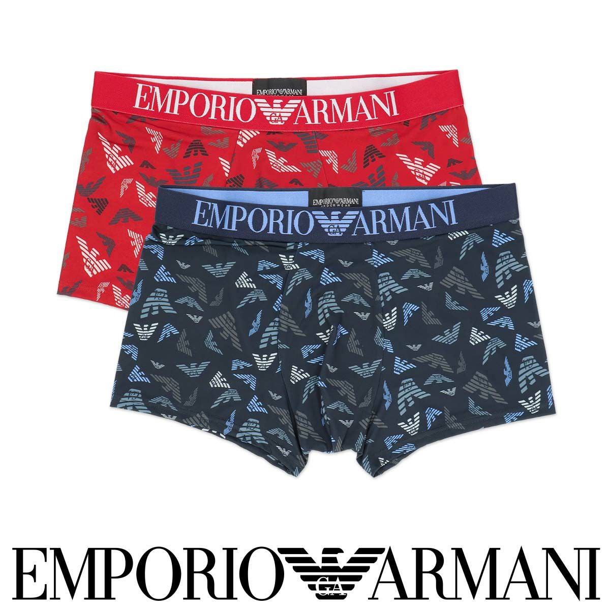 50%OFF EMPORIO ARMANI ALL OVER PRINTED マイクロファイバー ボクサー