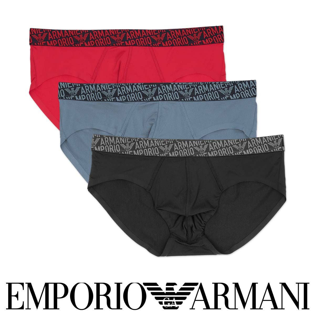 Emporio Armani CITY LINE ネイビー　値下げしました！ EMPORIO ARMANI エッセンシャル マイクロファイバー ブリーフ 前閉じ