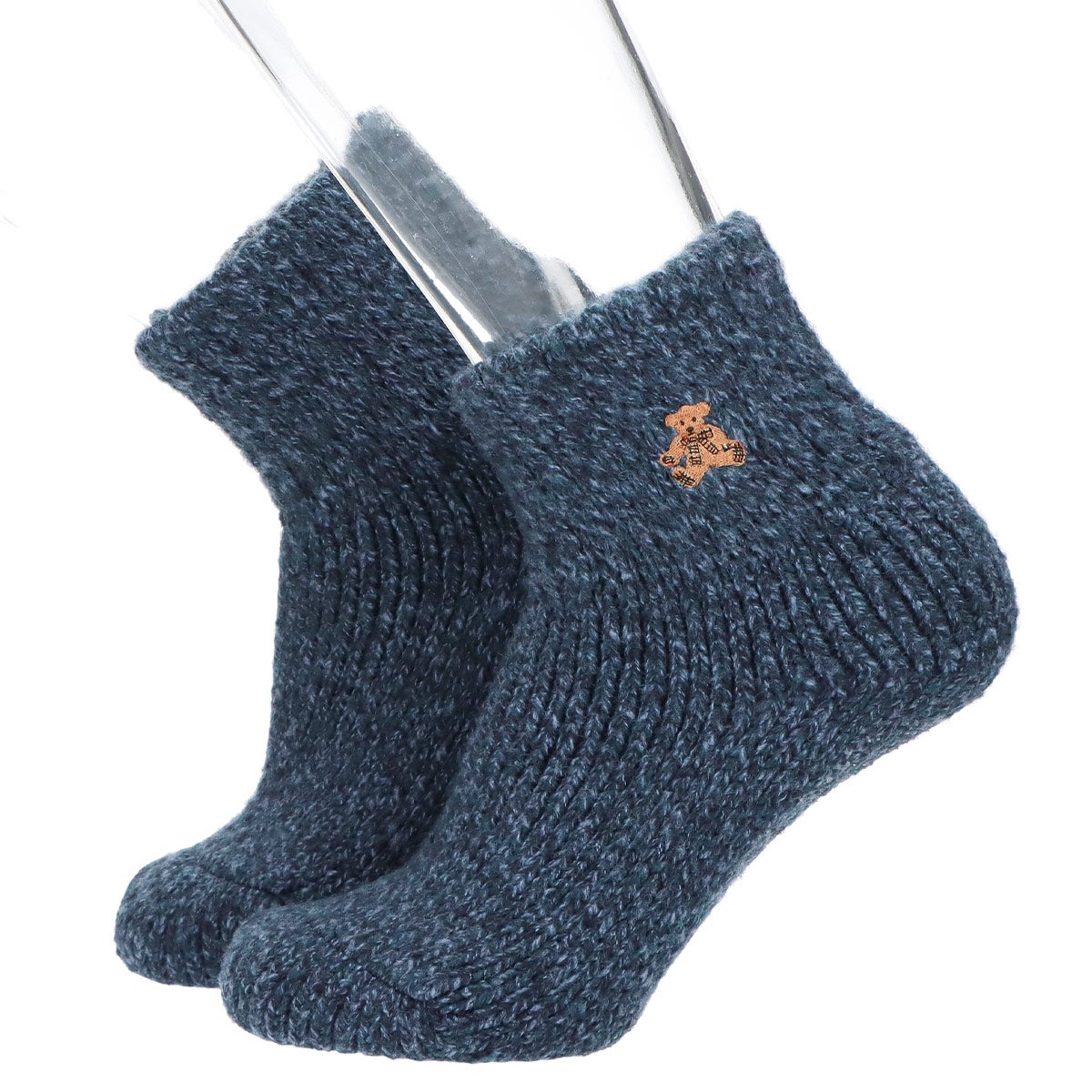 DAKSダックスツィードベア刺繍履き口ゆったり足底すべり止め付き室内用メンズルームソックス靴下男性プレゼントギフト02511845