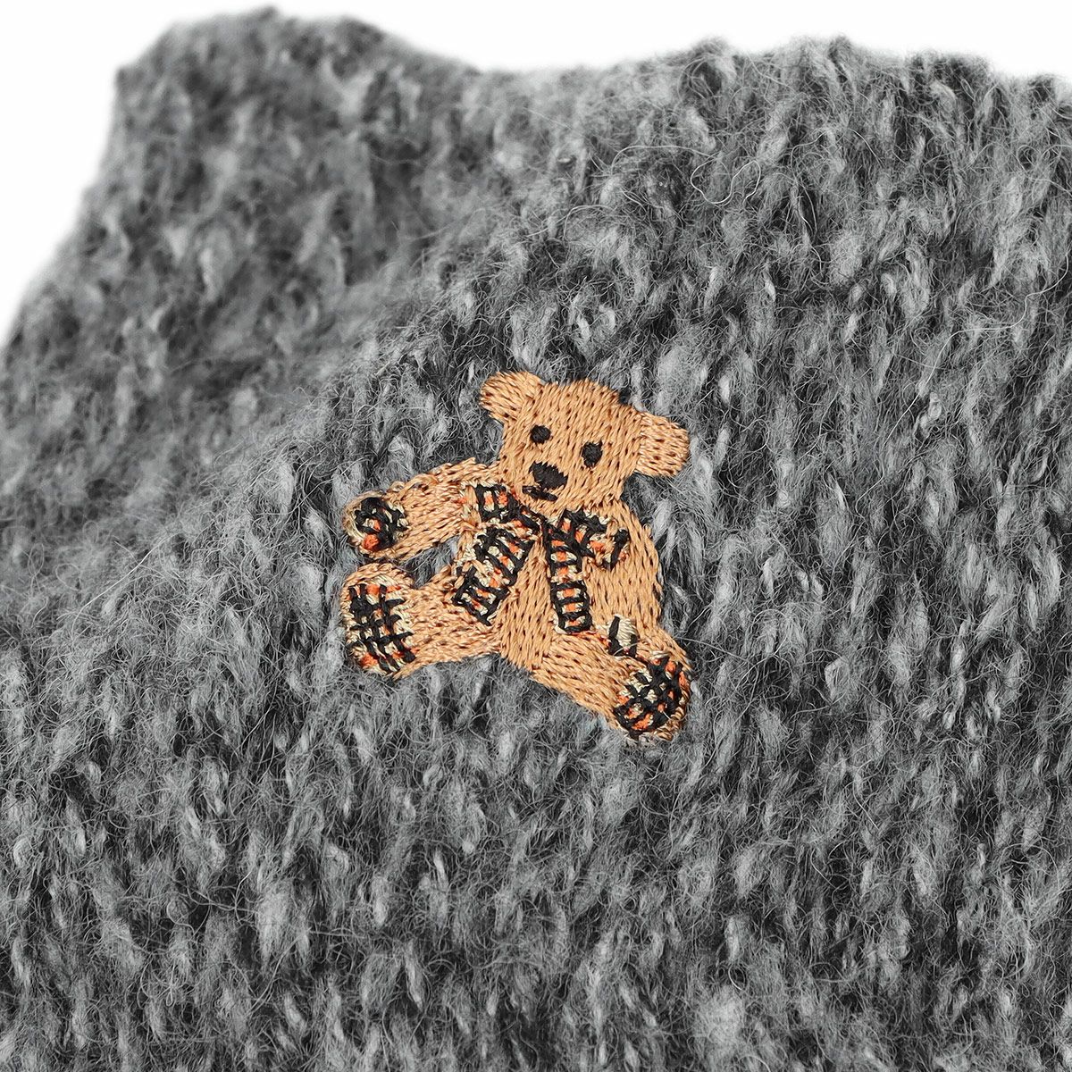 DAKS 履き口ゆったり ルームソックス ツィードベア刺繍 足底すべり止め