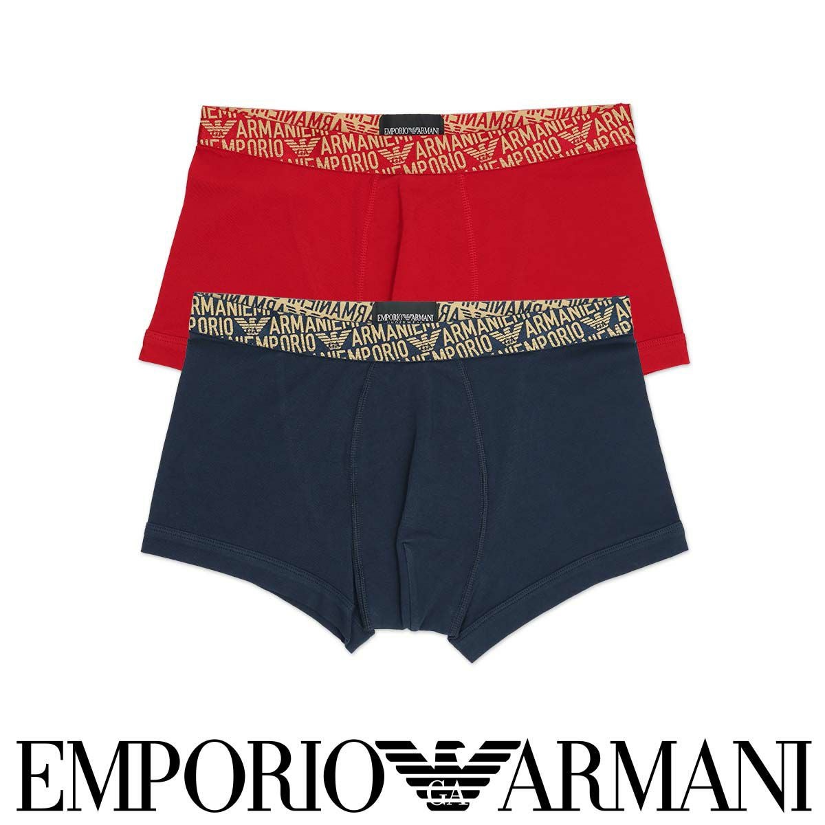 2枚セット】EMPORIO ARMANI ボクサーパンツ ALL OVER シャイニーロゴ