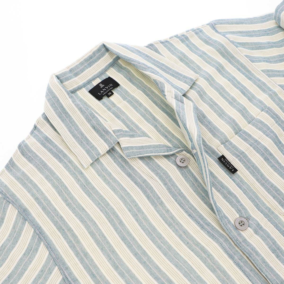 LANVIN COLLECTION パジャマ 上下セット【M・Lサイズ】先染め3重ガーゼ