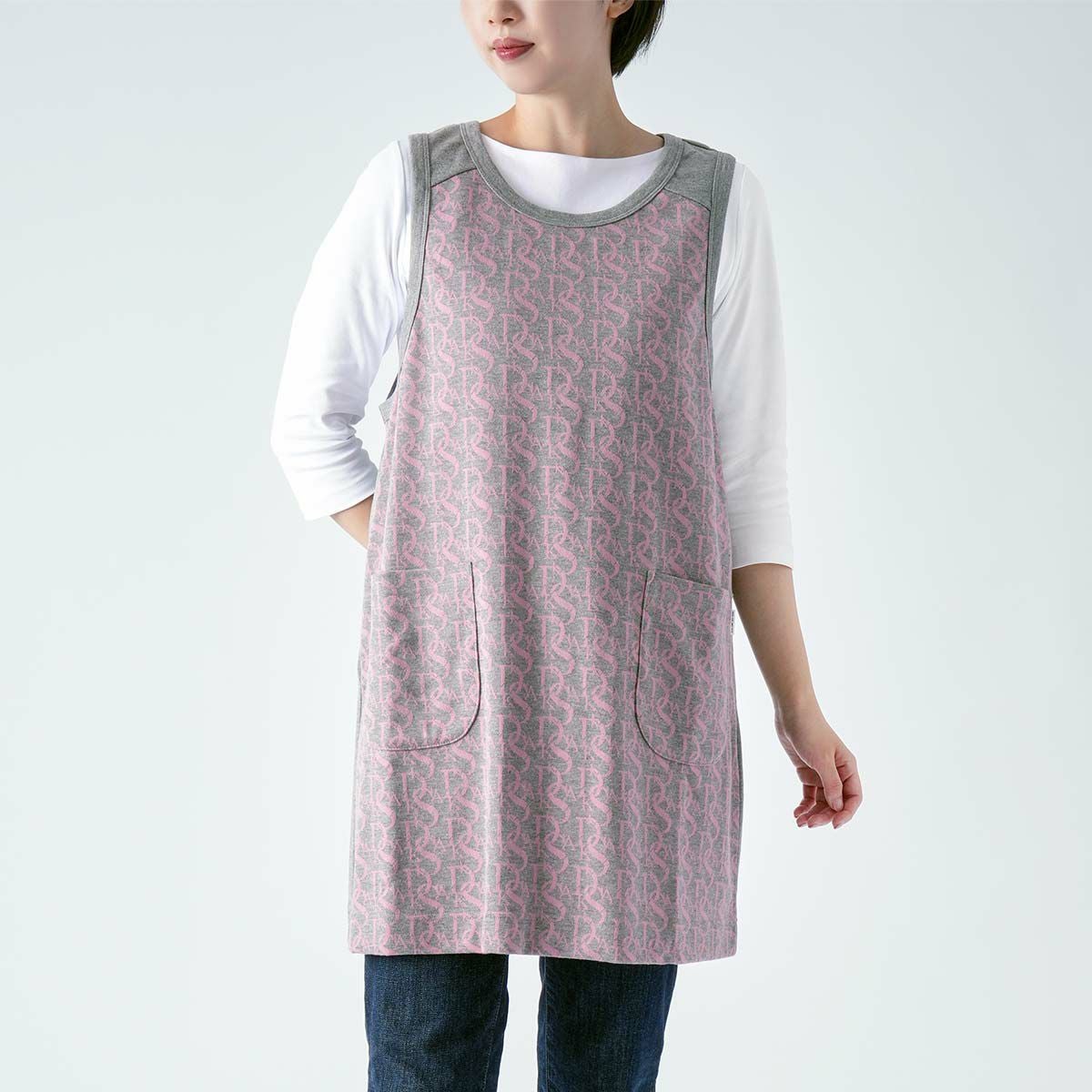 DAKS ダックス エプロン Daks Monogram柄 ニットジャガード 後ボタン
