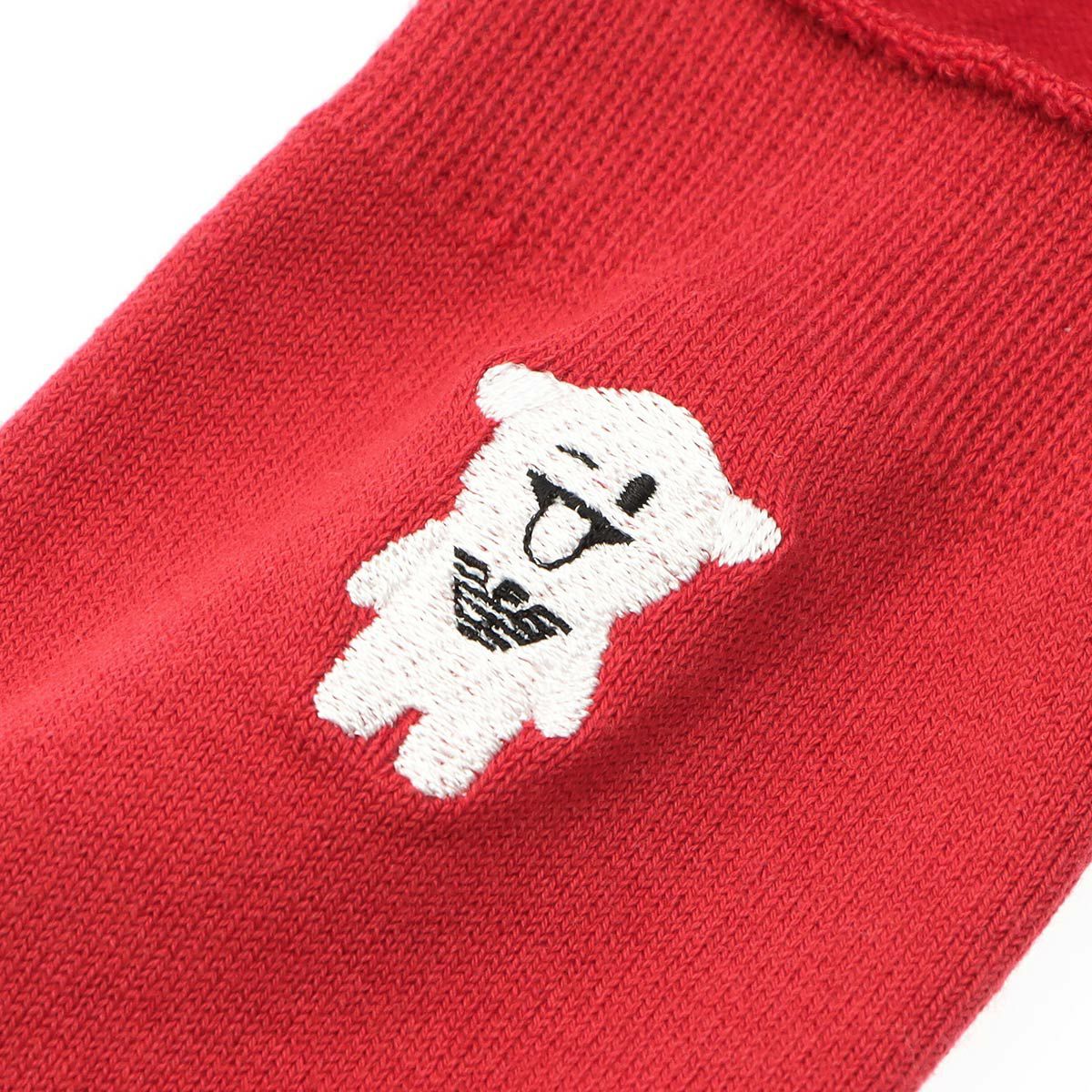 EMPORIO ARMANI マンガベア刺繍 かかと滑り止め付き フットカバー