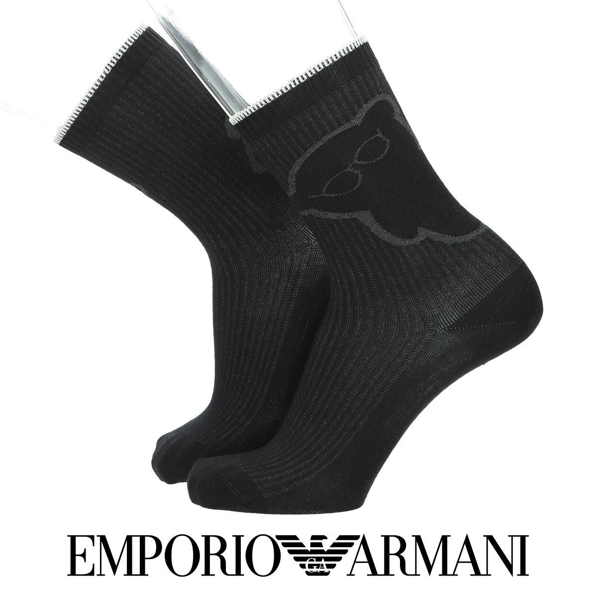 EMPORIO ARMANI BIGマンガベア ミドル丈 カジュアル ソックス メンズ