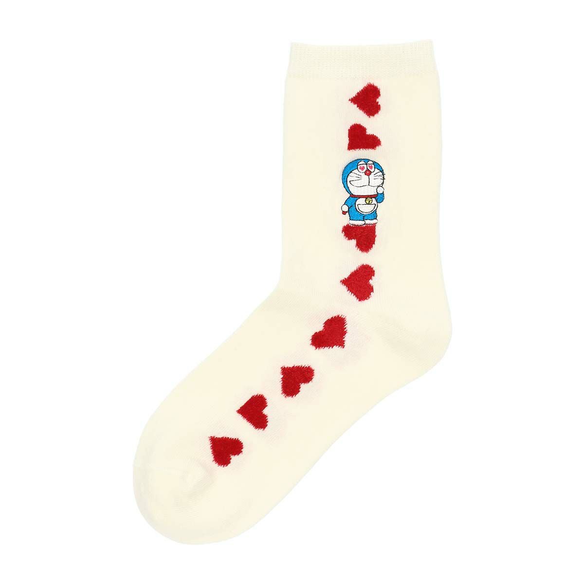 ドラえもん ハート クルー丈 カジュアル ソックス レディース 03297115