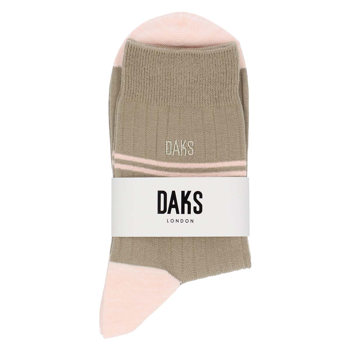 DAKS オーガニックコットン混 リブ カジュアルソックス かかとしっかり