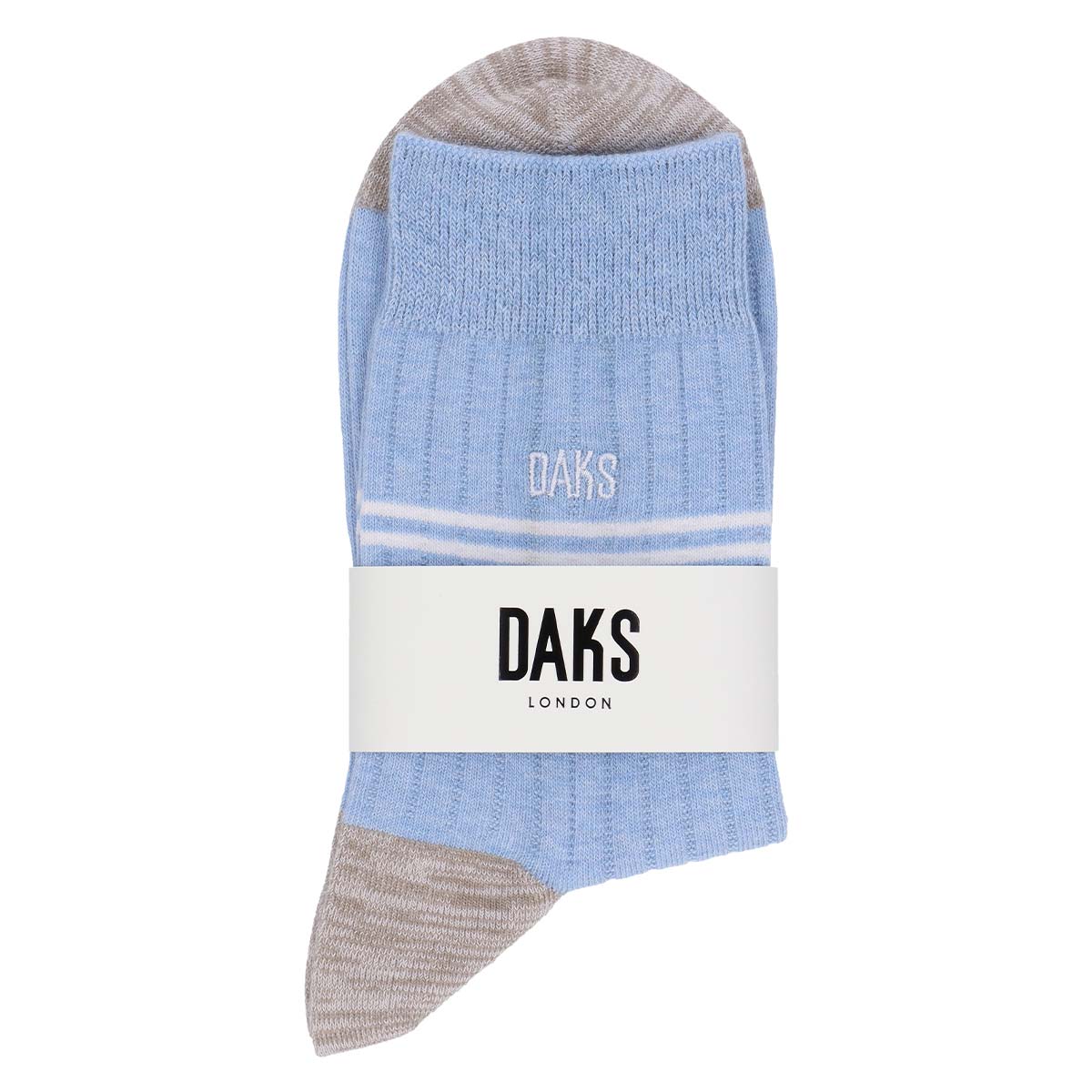 DAKS オーガニックコットン混 リブ カジュアルソックス かかとしっかり