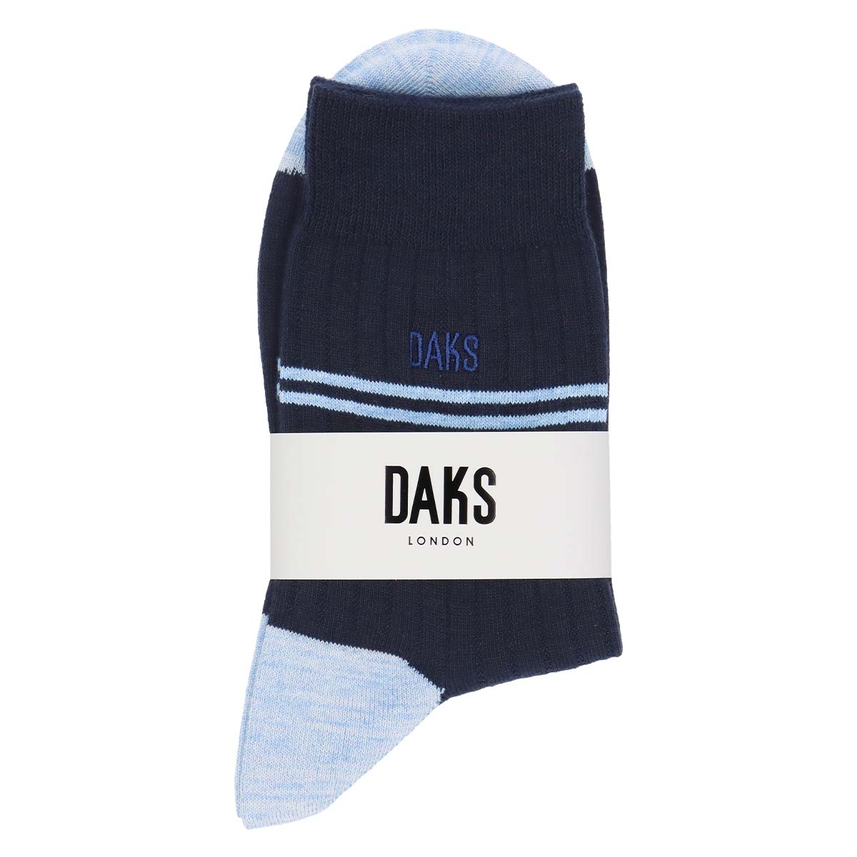 DAKS オーガニックコットン混 リブ カジュアルソックス かかとしっかり
