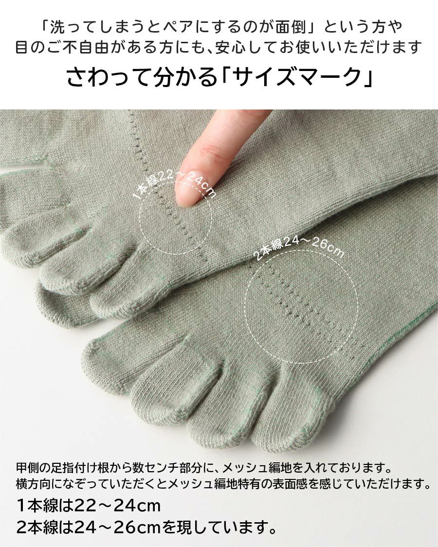 みんなのくつした 【締めつけない靴下】 5本指ソックス 履き口ゴムなし