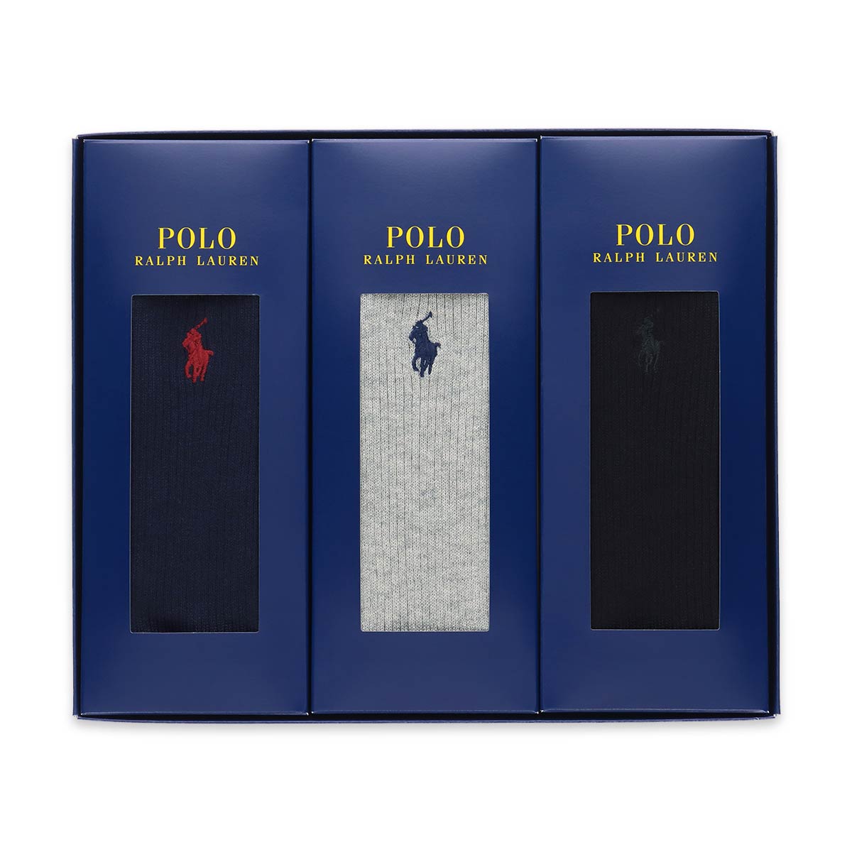 POLO RALPH LAUREN 3足組 ギフトセット 綿混 ワンポイント刺繍 無地