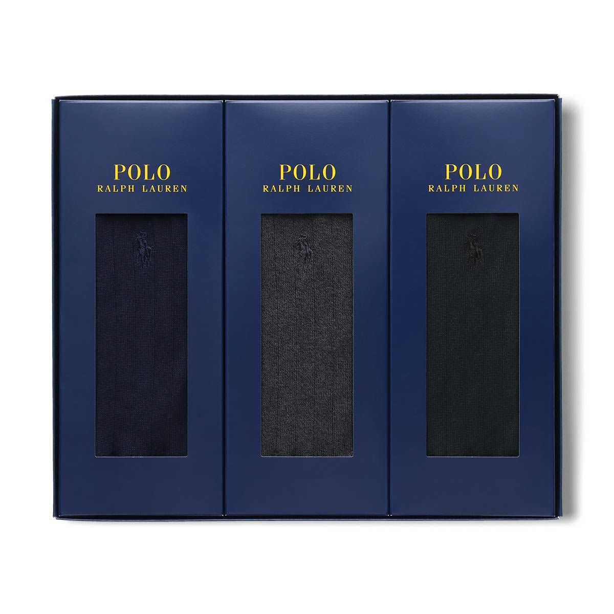 POLO RALPH LAUREN 3足組 ギフトセット 綿混 ワンポイント刺繍 無地