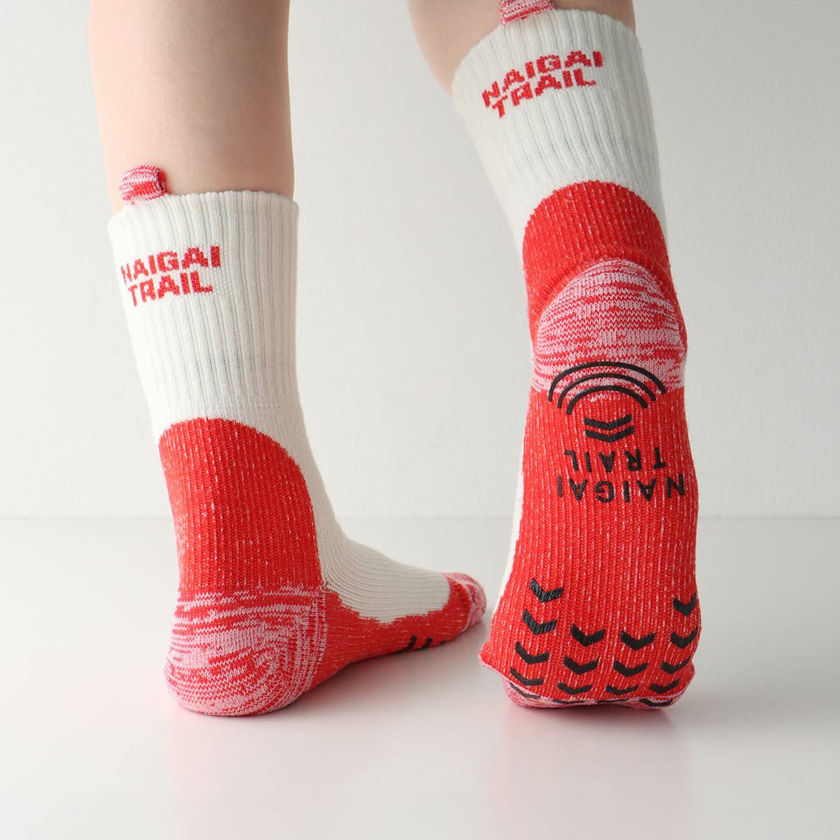 NAIGAI TRAIL メリノウール混 2重リブ 登山用靴下 総パイル 足口ループ