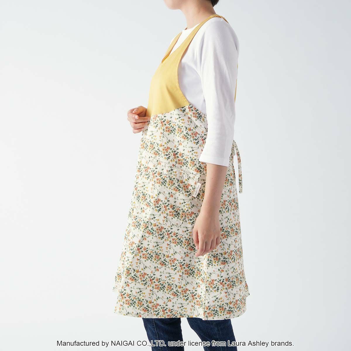 LAURA ASHLEY 形態安定加工 T/Cツイル ウェンダービーストライプ柄 後