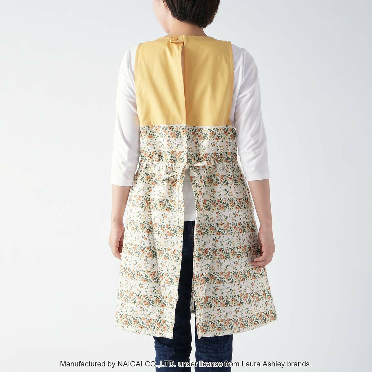LAURA ASHLEY 形態安定加工 T/Cツイル ウェンダービーストライプ柄 後