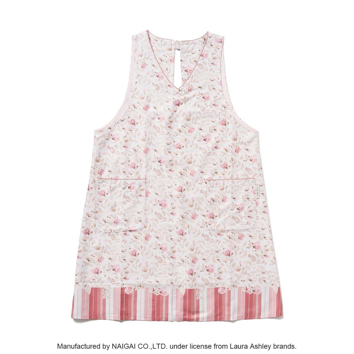 LAURA ASHLEY 形態安定加工 40サテン オリシアピオニー柄 後結び 背