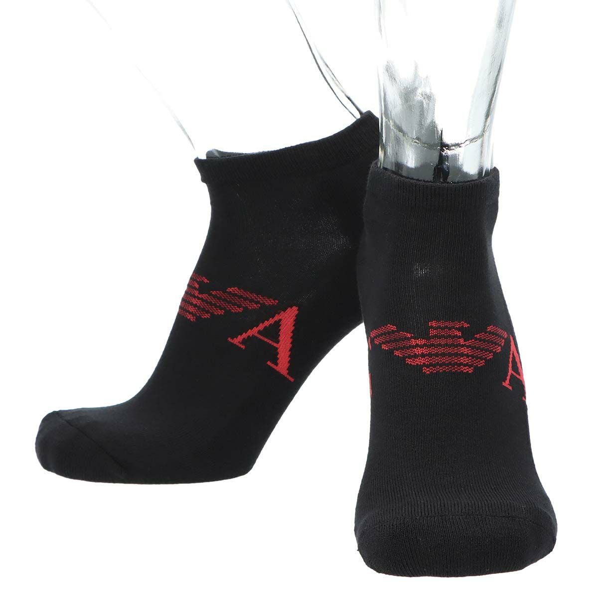 3足セット】EMPORIO ARMANI イーグル ロゴ スニーカー丈 足底パイル EA